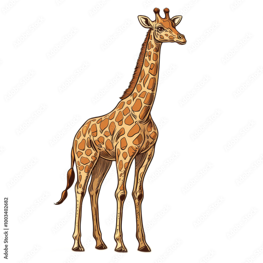 Colorful Line Drawing of a Giraffe Colorful Line Drawing of a Giraffe