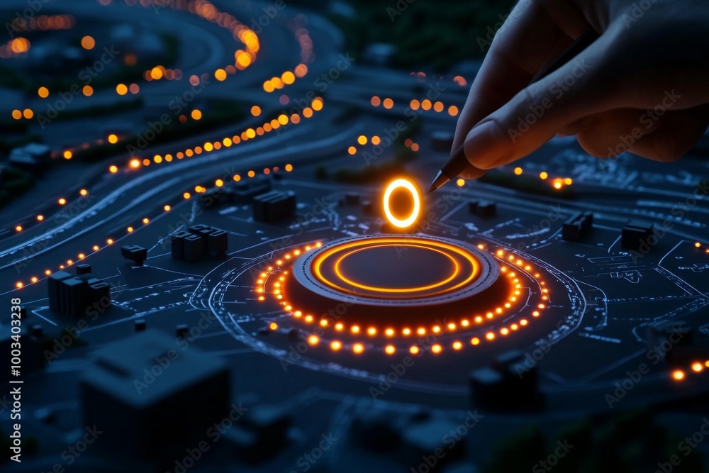 An urban planner analyzing traffic patterns on a city map, determining ...