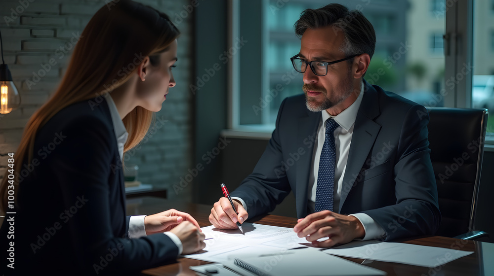 Tax advisor helping client maximize deductions during detailed consultation Tax advisor helping client maximize deductions during detailed consultation