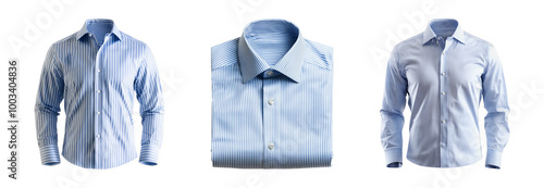 Stylish blue striped dress shirts collection