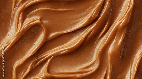 a close-up, top-down view of beechnut paste spread across the frame, filling the image with its soft brown hue and smooth, slightly coarse texture photo