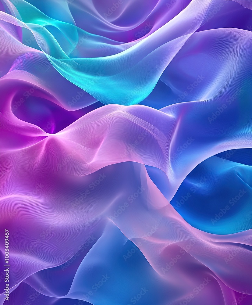 Fototapeta premium 3D abstract wallpaper, a background for mobile phones, featuring colorful waves of color