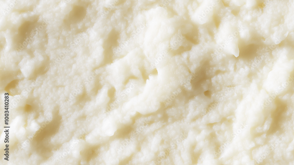 a close-up, top-down view of daikon puree spread across the entire frame, showcasing its pale white color and smooth texture a close-up, top-down view of daikon puree spread across the entire frame, showcasing its pale white color and smooth texture