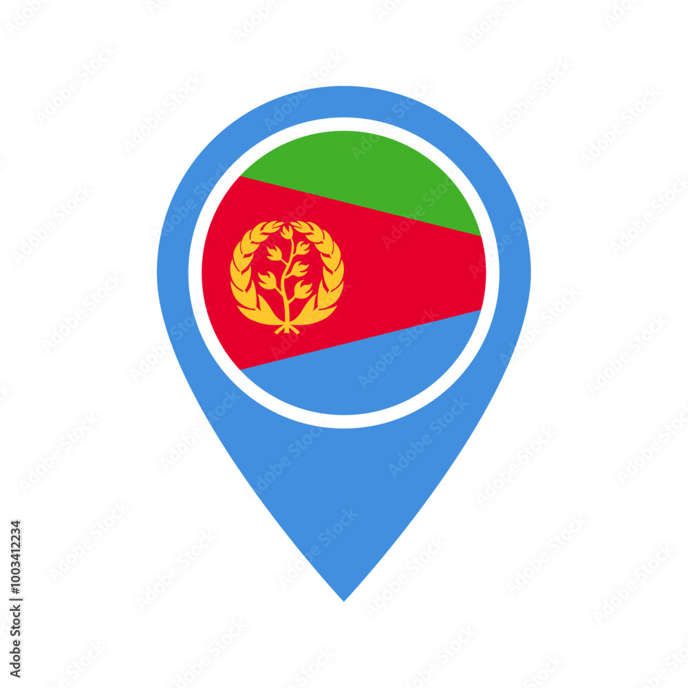 Fototapeta premium Eritrea flag location icon
