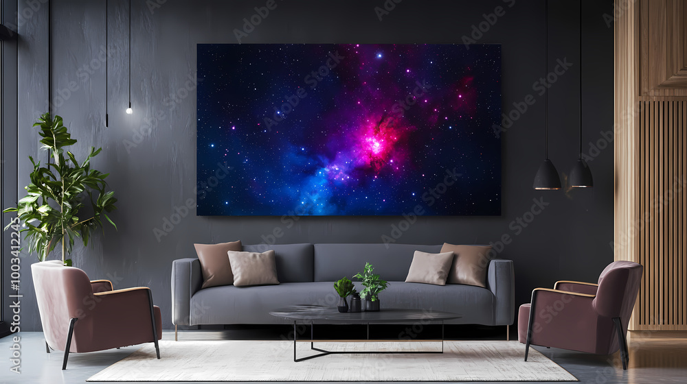 Cosmic starry sky canvas teal, purple, and red nebula in deep space. Interstellar Travel. Illustration Cosmic starry sky canvas teal, purple, and red nebula in deep space. Interstellar Travel. Illustration
