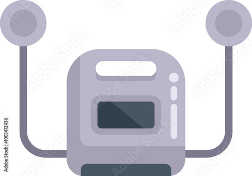 Illustration of an oxygen concentrator, a medical device used for providing supplemental oxygen to patients with respiratory issues