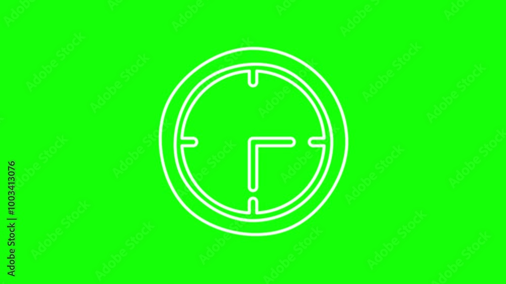 Animation of a clock icon on a green background. 4K video. Looped animation. Animation of a clock icon on a green background. 4K video. Looped animation.