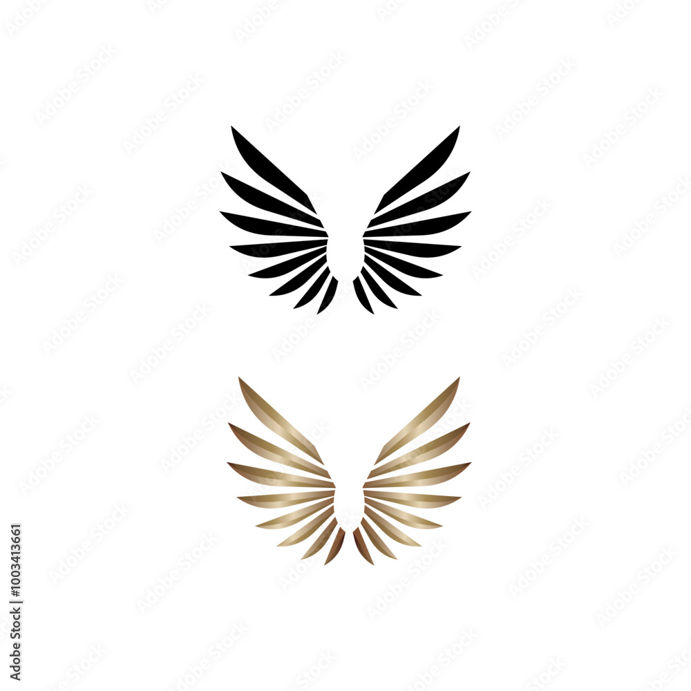 wing set logo. vector illustration of wings for icon, symbol or logo. wings template logo wing set logo. vector illustration of wings for icon, symbol or logo. wings template logo