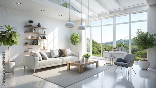 Wallpaper Mural Bright, minimalist white room featuring clean walls infused with natural light, ideal for modern interior design inspiration and creating a serene, open atmosphere. Torontodigital.ca