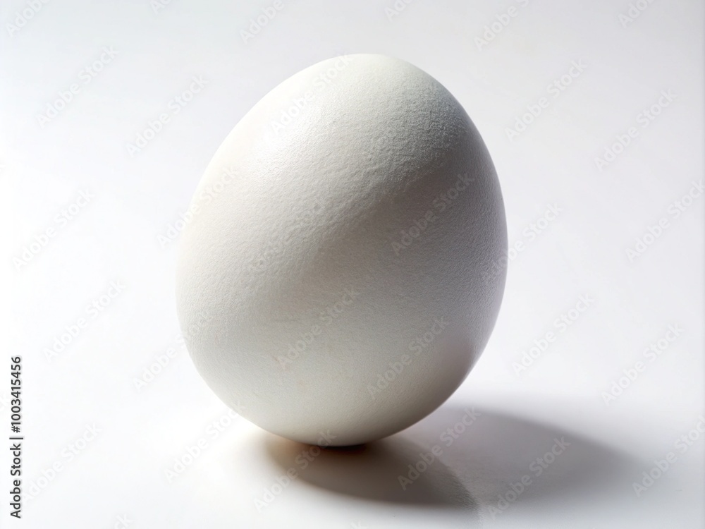 Fresh white egg isolated on a clean white background, ideal for culinary and food photography projects that emphasize simplicity and elegance in presentation. Fresh white egg isolated on a clean white background, ideal for culinary and food photography projects that emphasize simplicity and elegance in presentation.