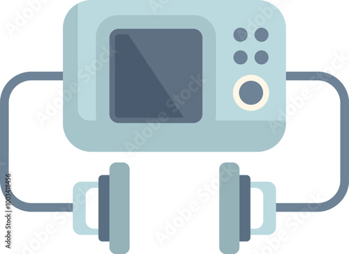 Illustration of a portable ultrasound machine featuring a screen for viewing images and transducers for emitting and receiving sound waves
