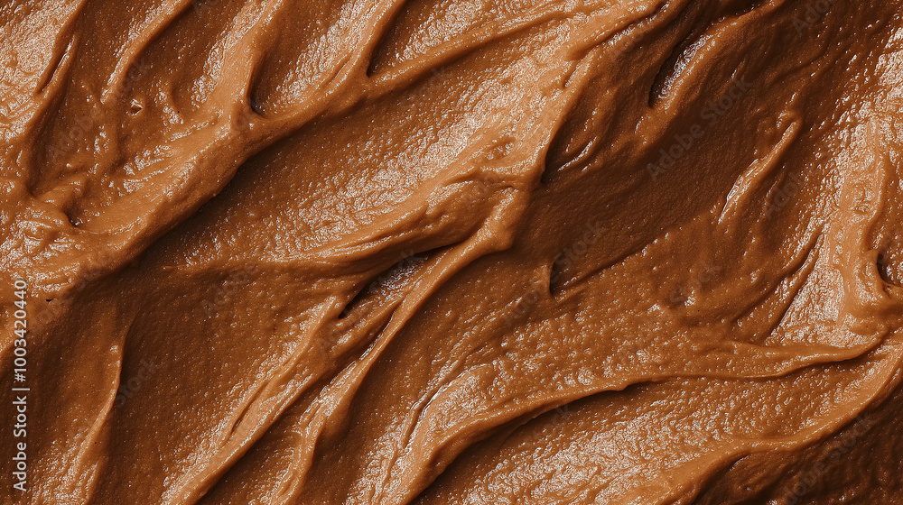 a close-up, top-down view of walnut paste spread across the frame, filling the image with its earthy brown color and smooth yet slightly grainy texture a close-up, top-down view of walnut paste spread across the frame, filling the image with its earthy brown color and smooth yet slightly grainy texture