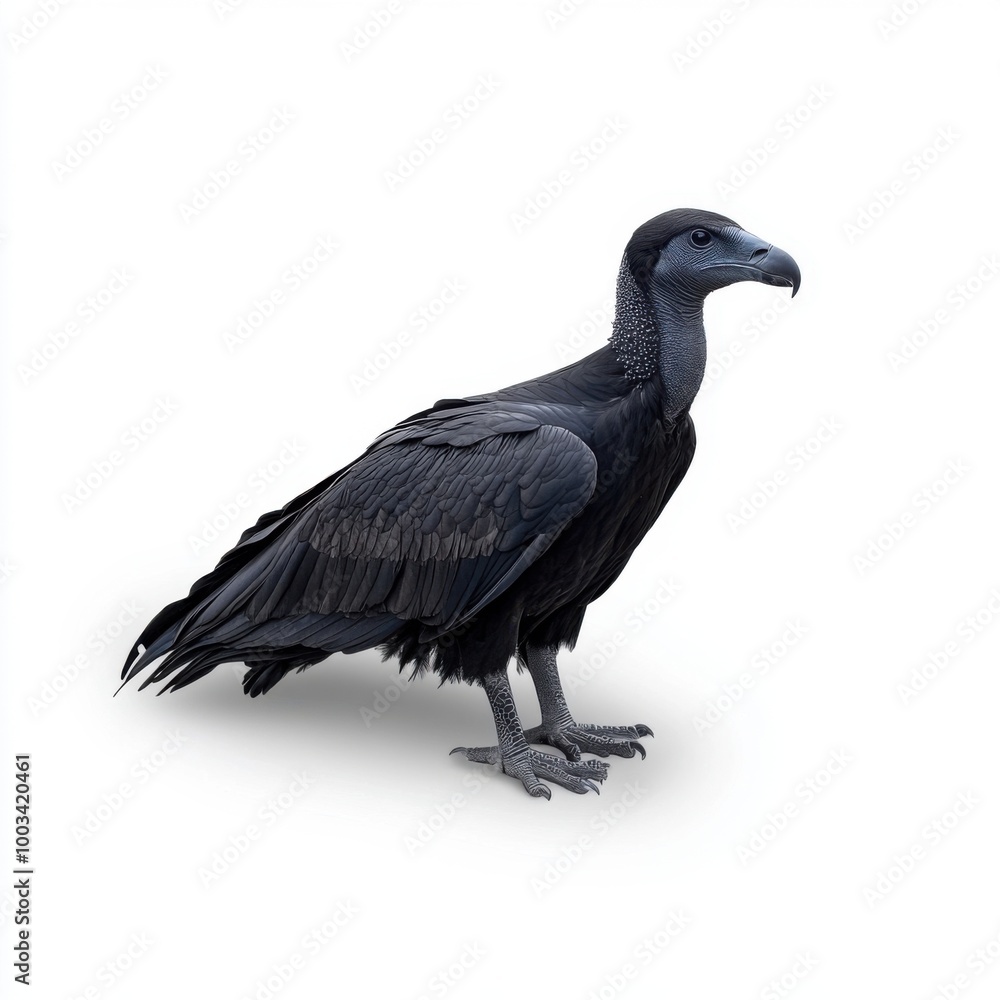 Black Vulture on White Background Black Vulture on White Background
