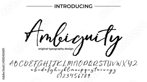 Ambiguity Font Stylish brush painted an uppercase vector letters, alphabet, typeface