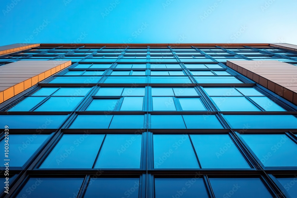sleek modern office building framed by a clear blue sky showcasing glass facades and innovative architecture representing a thriving business environment in a contemporary urban setting sleek modern office building framed by a clear blue sky showcasing glass facades and innovative architecture representing a thriving business environment in a contemporary urban setting