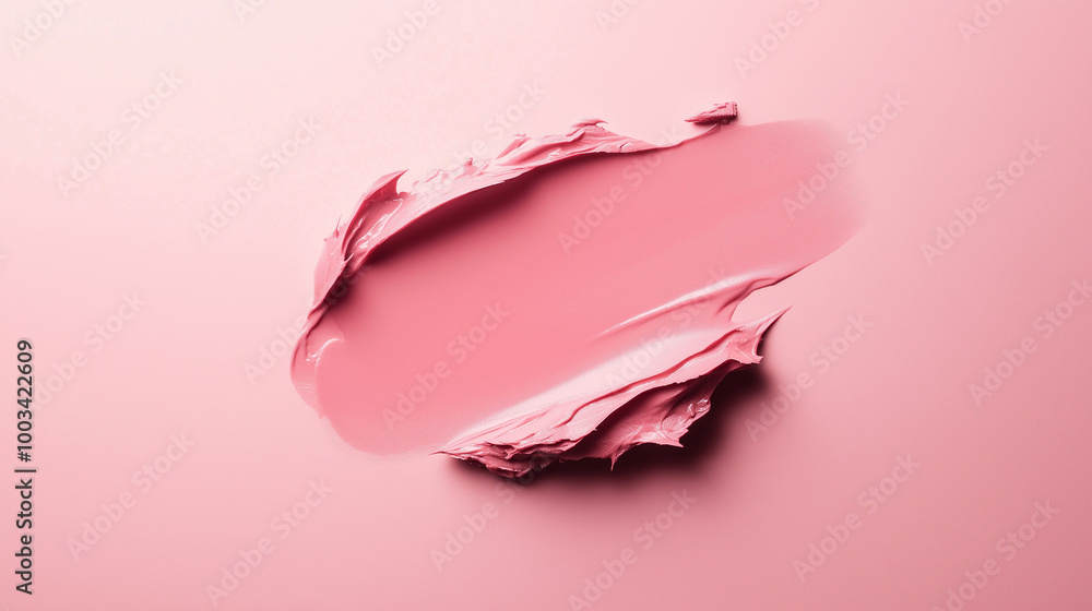 a single, elegant swatch of blush pink lipstick on blush pink background, with soft color gradients and subtle sheen to highlight the texture and glossiness of lip makeup a single, elegant swatch of blush pink lipstick on blush pink background, with soft color gradients and subtle sheen to highlight the texture and glossiness of lip makeup