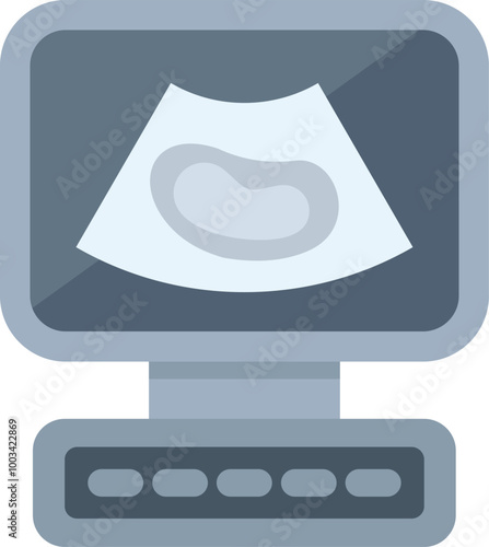 Ultrasound machine displaying a fetus during a pregnancy scan, representing prenatal care and fetal development monitoring