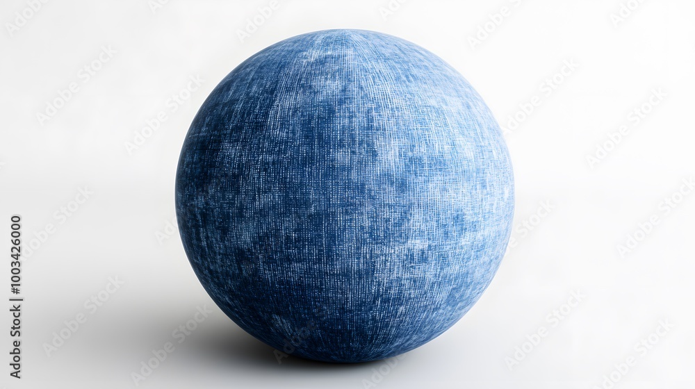 Blue sphere shaped fabric isolated on white background. 3d rendering. Blue sphere shaped fabric isolated on white background. 3d rendering.