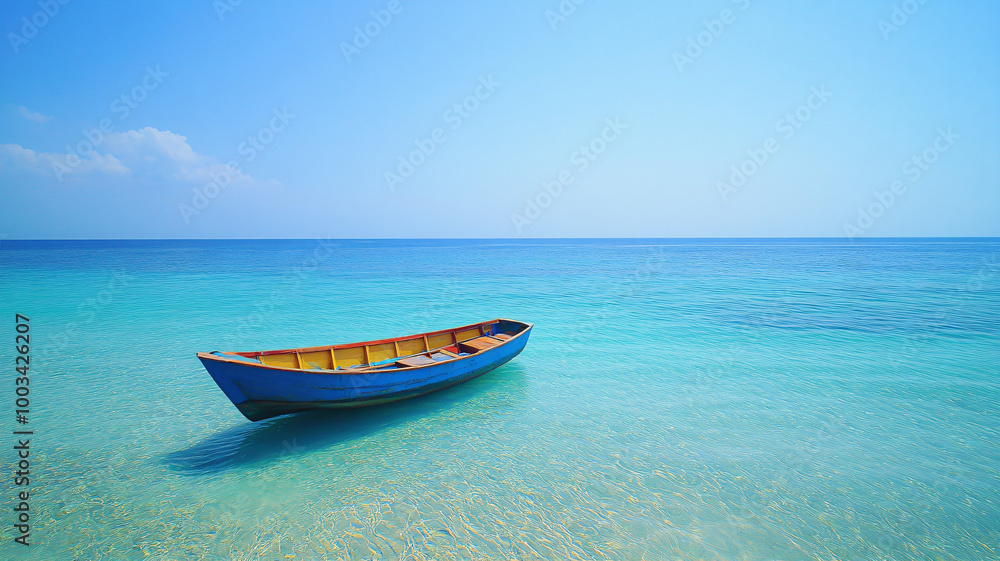Naklejka premium boat on the beach