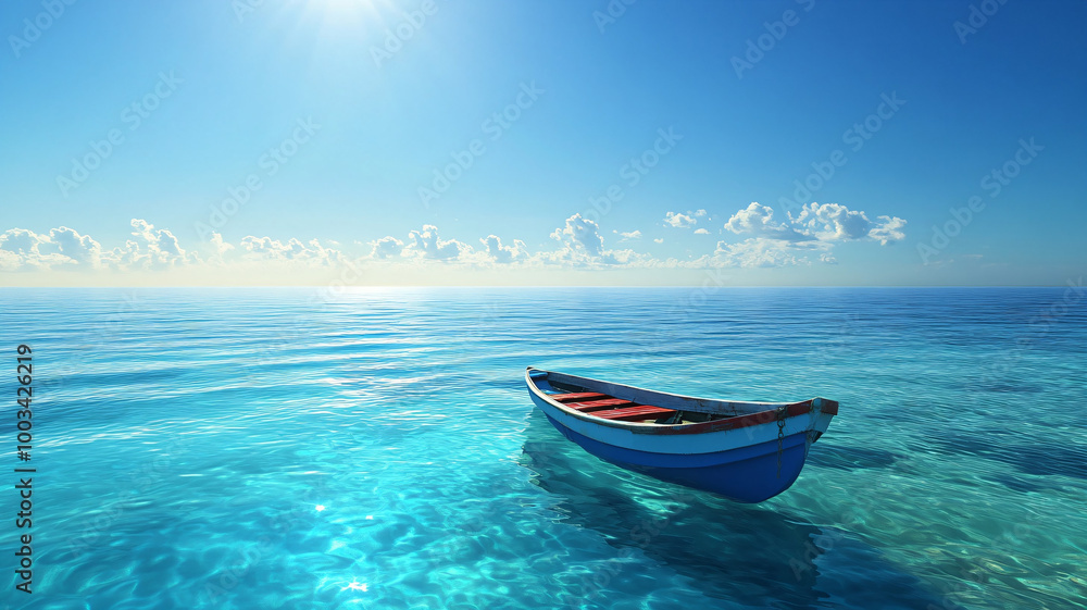 Naklejka premium boat on the beach