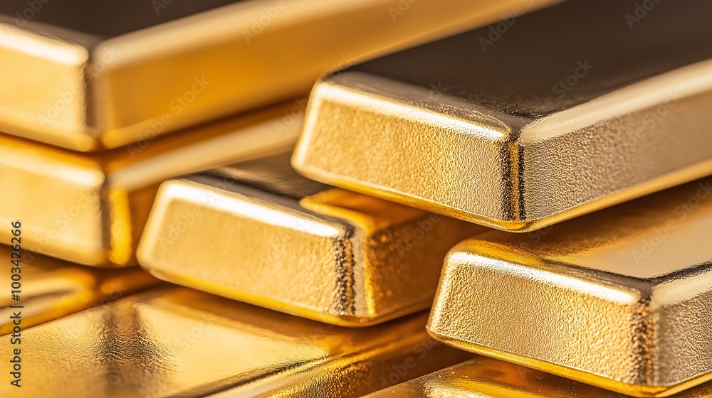 Shiny Gold Bars Stacked Elegantly Shiny Gold Bars Stacked Elegantly