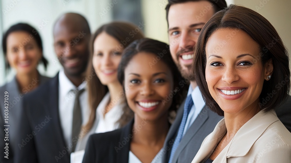 Professional Group Portrait in a Modern Office Setting Professional Group Portrait in a Modern Office Setting