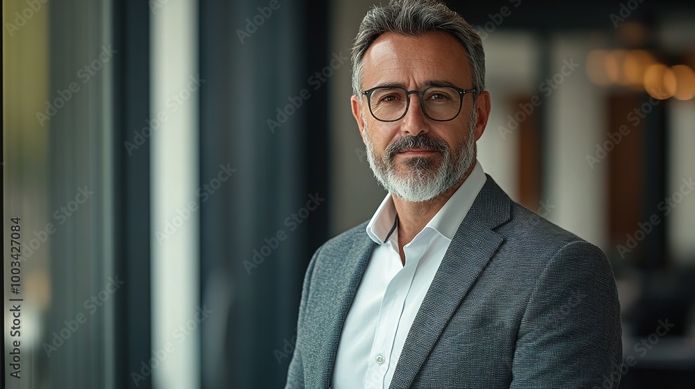 Fototapeta premium Professional Man in Modern Office Setting