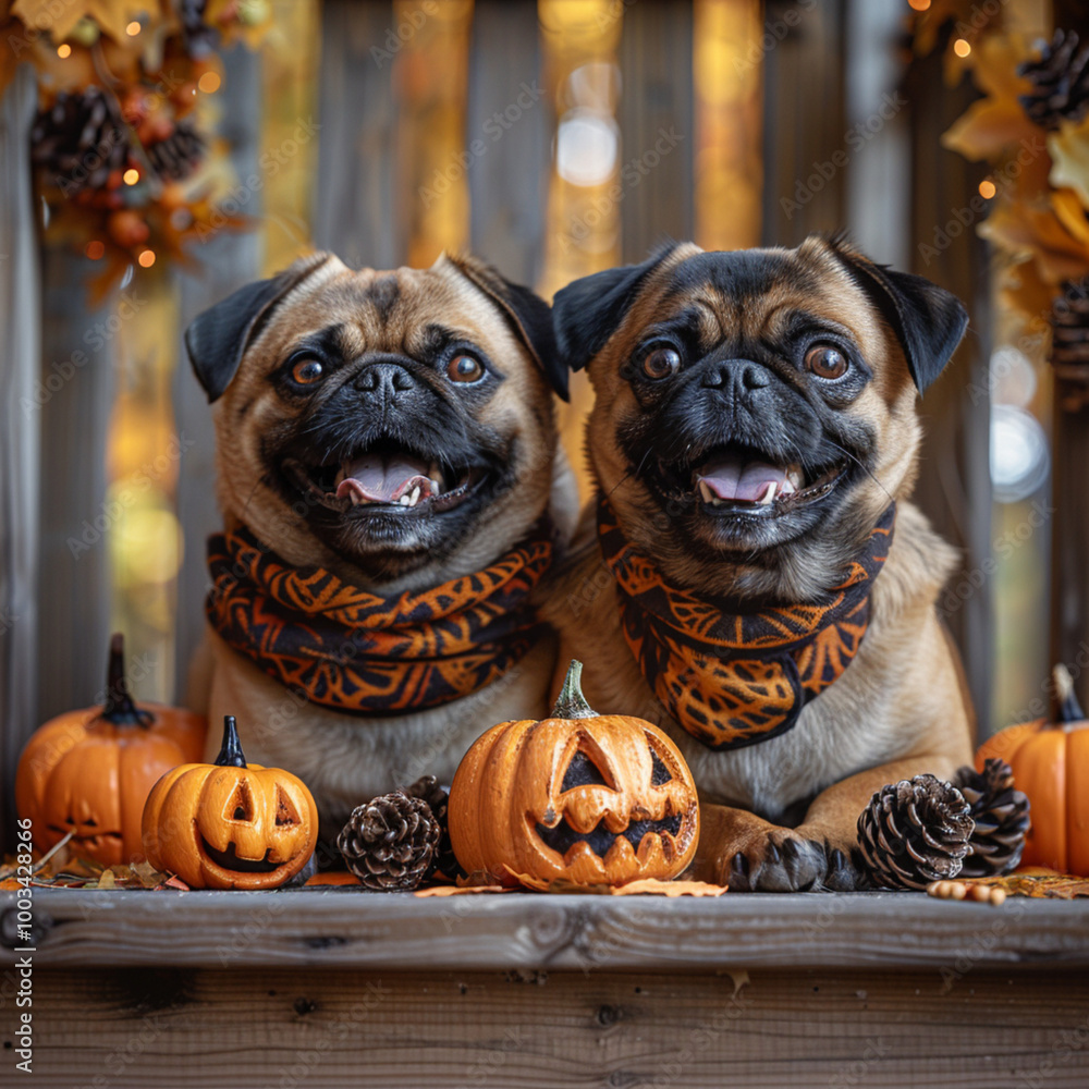 Obraz premium Halloween Dog Costumes Cute Halloween Pups 