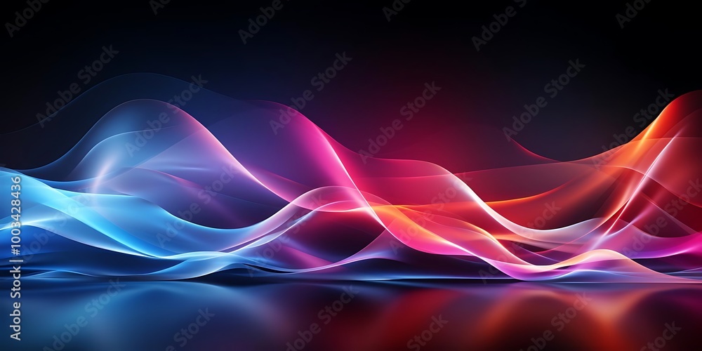 Abstract waves of light in vibrant colors creating a dynamic, fluid visual effect. Abstract waves of light in vibrant colors creating a dynamic, fluid visual effect.
