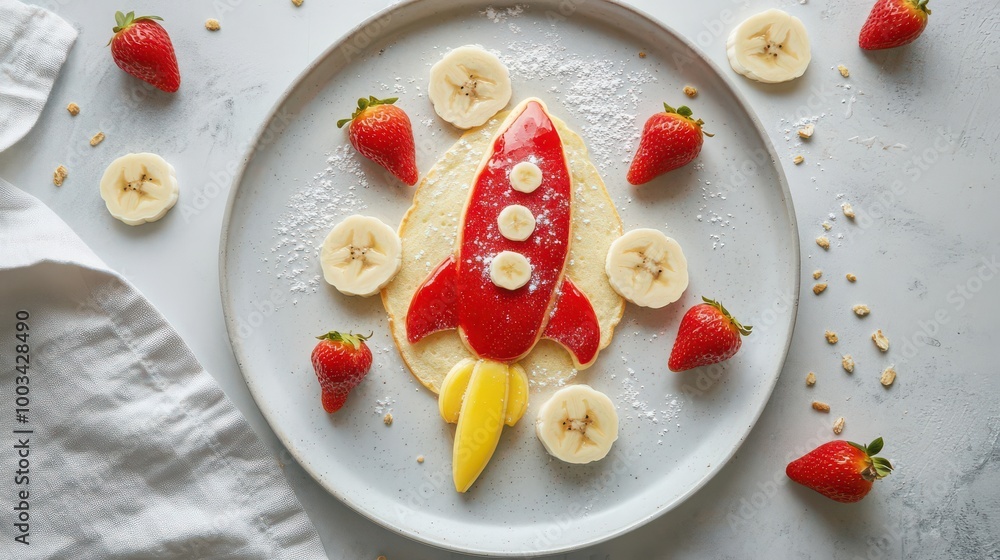 Fun Rocket-Shaped Breakfast Platter for Kids Fun Rocket-Shaped Breakfast Platter for Kids