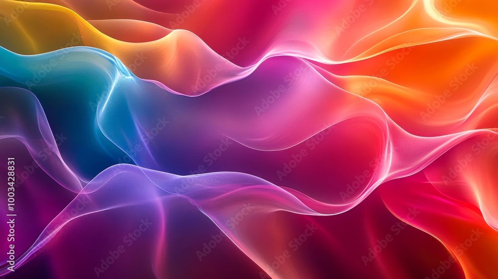 Fototapeta premium Colorful abstract waves with gradient hues