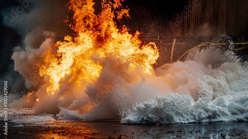 Firefighting Foam Smothers Intense Flames photo