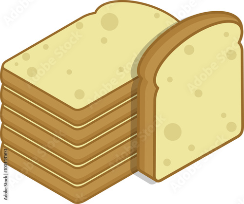 Vector white bread illustration