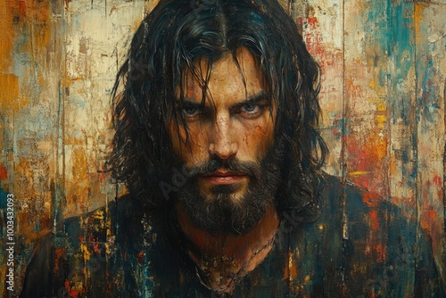 A Stunning Portrait of Jesus Christ Crafted with Intricate Detail and Vibrant Colors