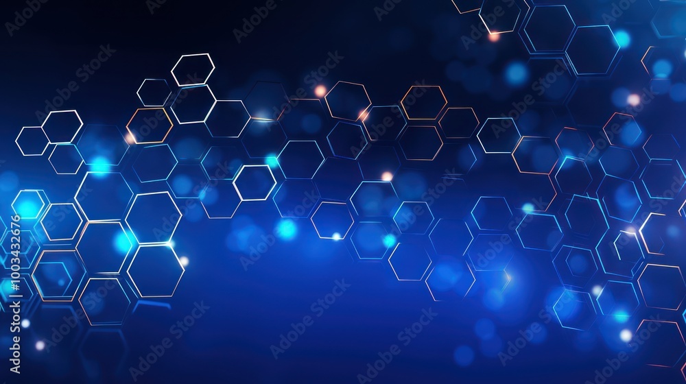 Abstract Hexagon Pattern with Glowing Lights Abstract Hexagon Pattern with Glowing Lights