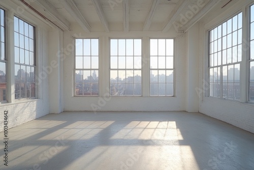 Endless Possibilities in a Bright Loft with Expansive Windows and a Blank Canvas for Creativity