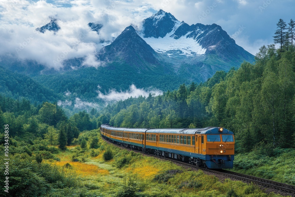 A Scenic Journey Through the Forested Mountains on a Majestic Train Adventure A Scenic Journey Through the Forested Mountains on a Majestic Train Adventure