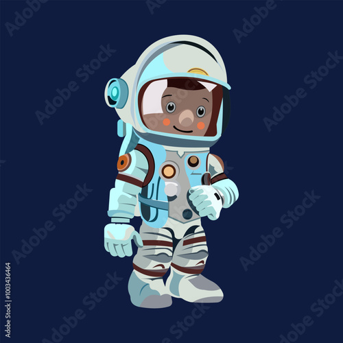 Cute Astronaut Floating In Space Cartoon Vector Icon Illustration. Science Technology Icon Concept Isolated Premium Vector. Flat Cartoon Style