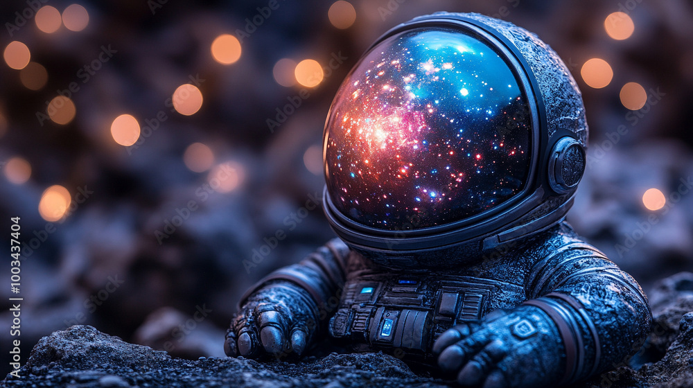 solitary astronaut figure in a sleek helmet floats in the vast emptiness of space. The scene symbolizes exploration, human curiosity, and the quest for knowledge beyond our planet solitary astronaut figure in a sleek helmet floats in the vast emptiness of space. The scene symbolizes exploration, human curiosity, and the quest for knowledge beyond our planet