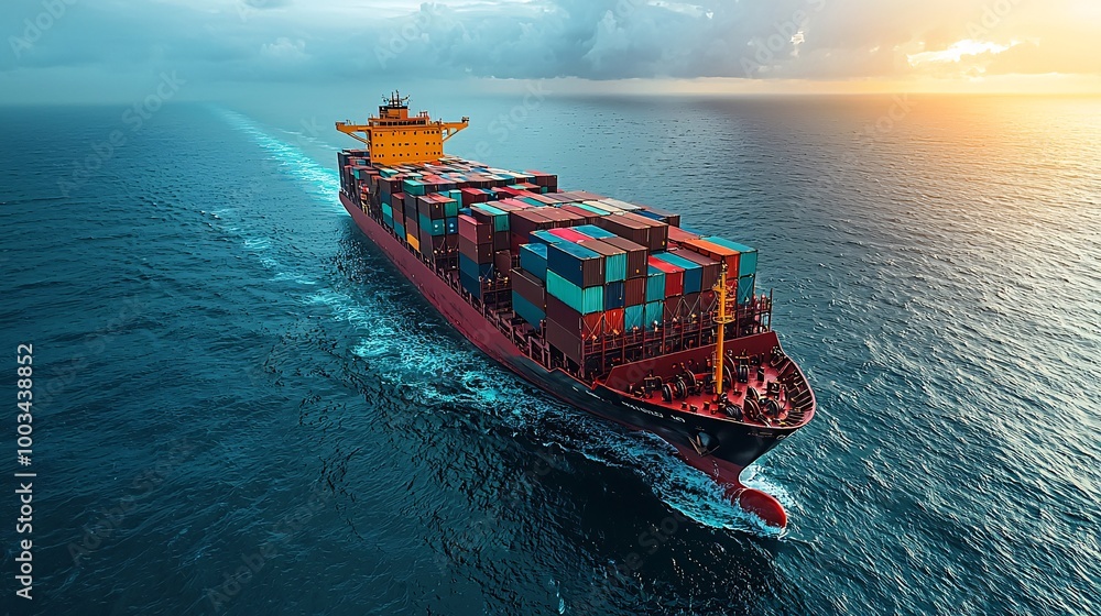 AI-powered global logistics system visualizing container ship movements ...