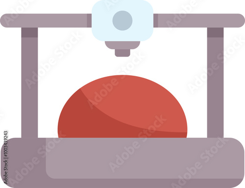 3d printer creating a red hemisphere layer by layer, showcasing additive manufacturing in action