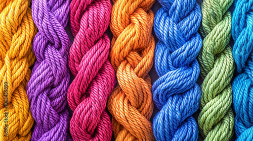 tangled pile of colored ropes symbolizes confusion, chaos, and complexity. The vibrant colors suggest diversity, while the knots represent challenges and obstacles in life