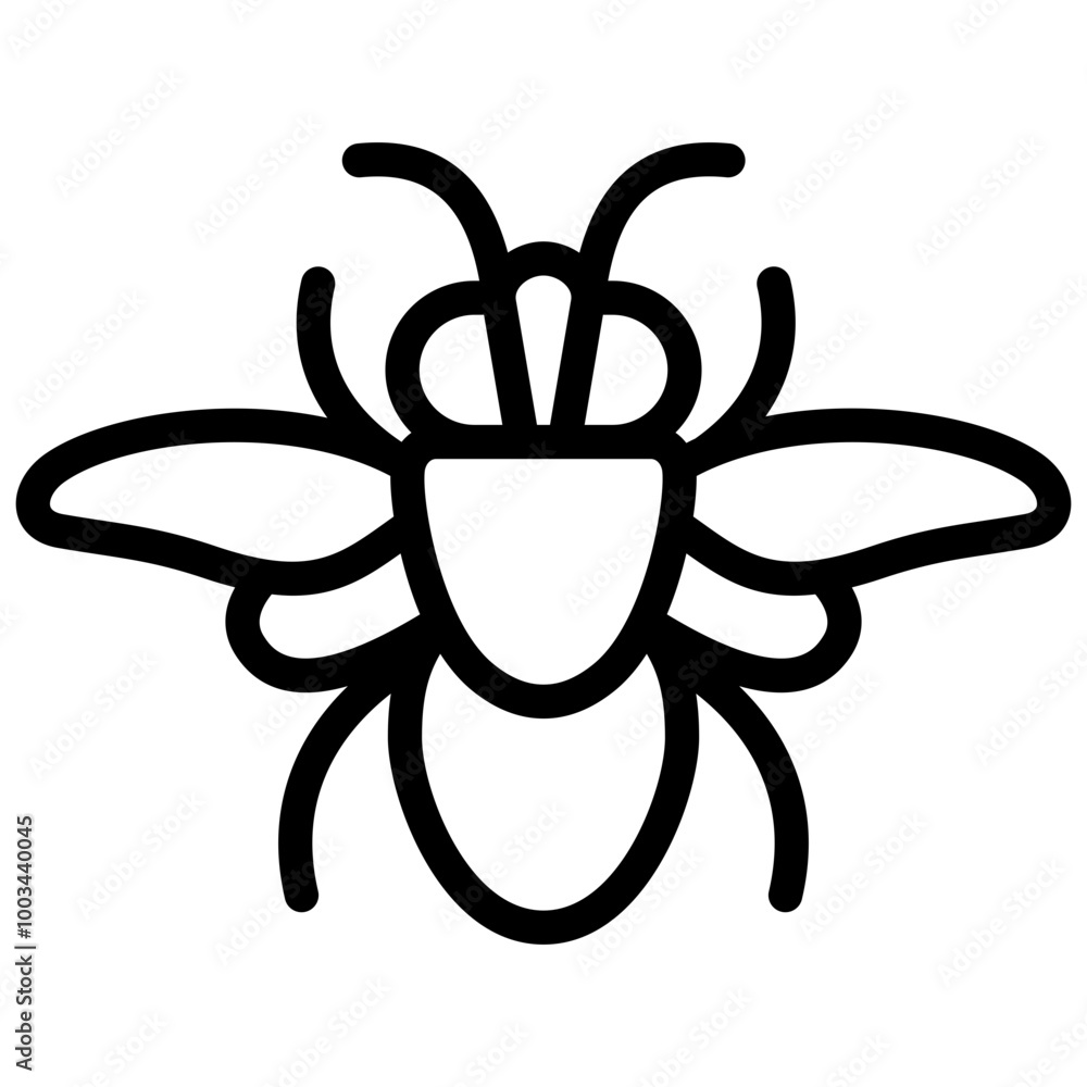 bumble bee icon illustration design with outline bumble bee icon illustration design with outline