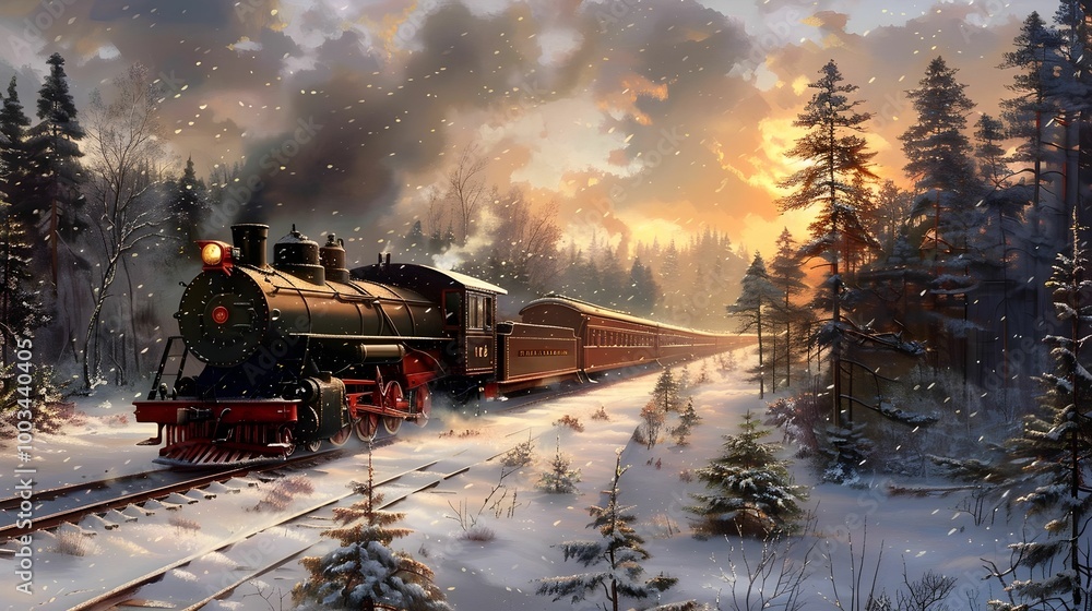 Train in the Winter. Wallpaper. Background Train in the Winter. Wallpaper. Background