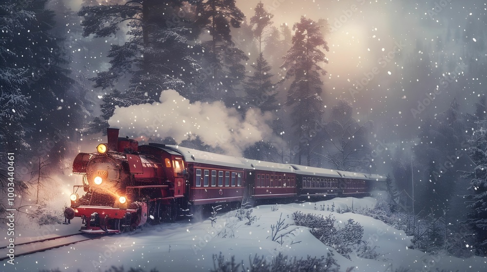 Train in the Winter. Wallpaper. Background Train in the Winter. Wallpaper. Background