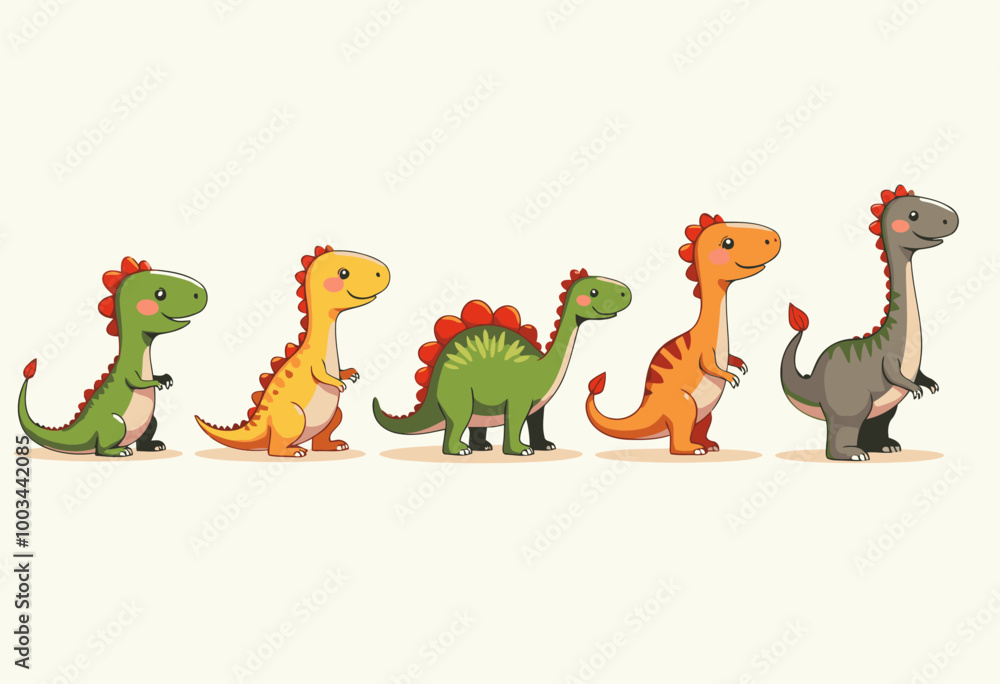 Fototapeta premium Friendly Dinosaur Clipart: Fun and Educational Graphics for Kids 