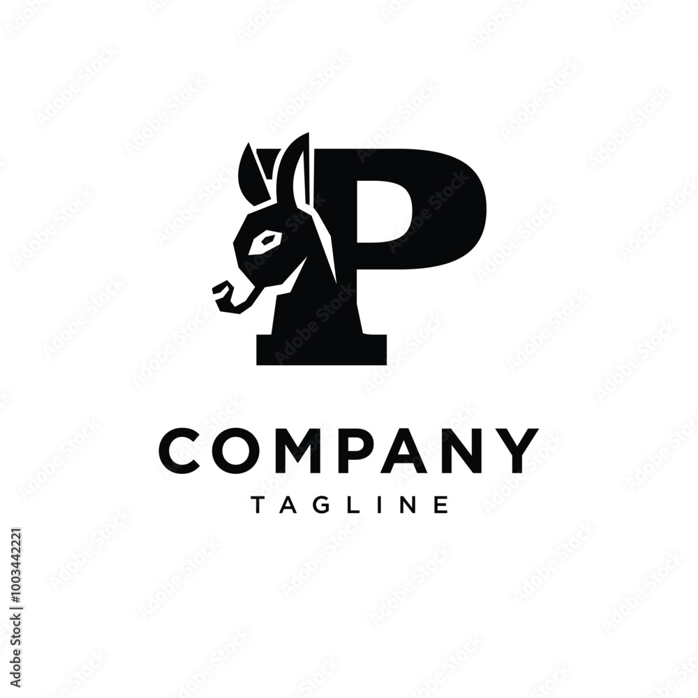Letter P Donkey Logo Icon Vector Letter P Donkey Logo Icon Vector