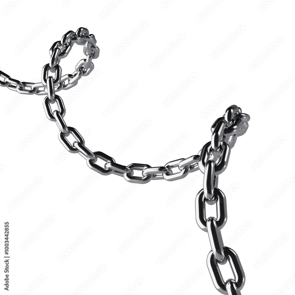 Abstract Spiral Chrome Chain 3D Render Abstract Spiral Chrome Chain 3D Render