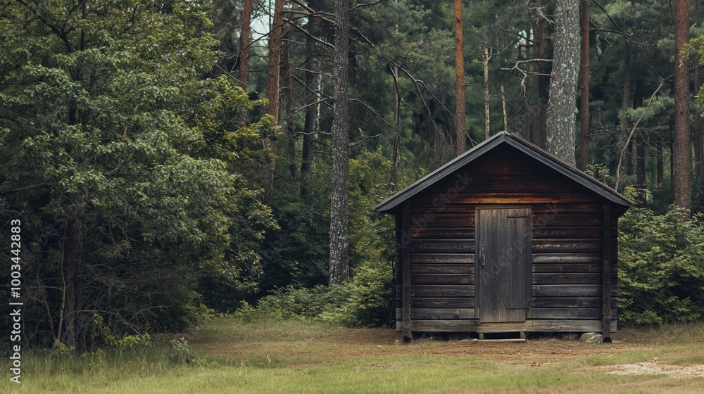 Rustic Wooden Cabin on the Forest. Rustic Wooden Cabin on the Forest.