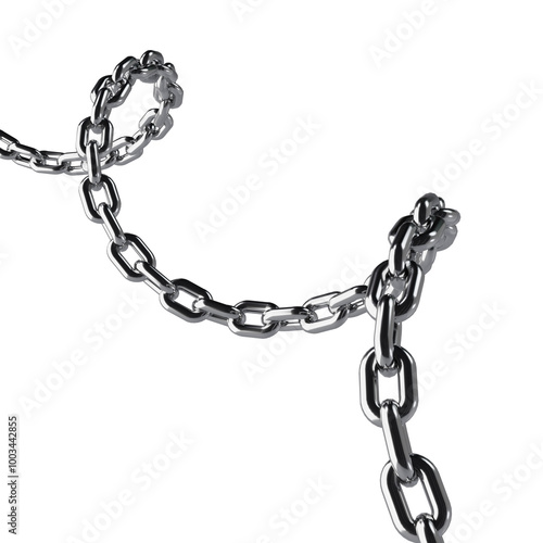 Abstract Spiral Chrome Chain 3D Render